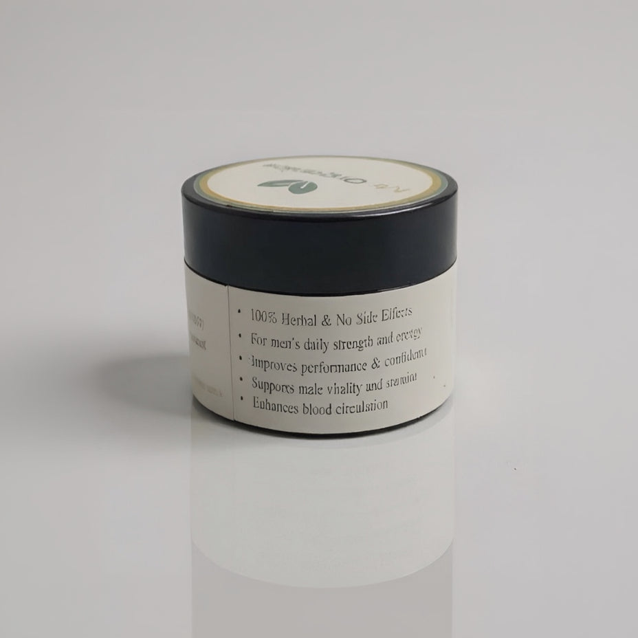 Majoon-e-Jalali herbal male vitality supplement by Mr Organics, traditional organic formula for stamina, strength, and men’s wellness in a compact jar.