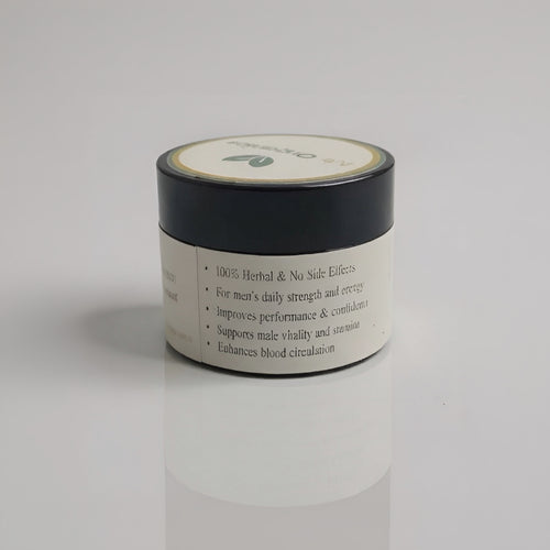 Majoon-e-Jalali herbal male vitality supplement by Mr Organics, traditional organic formula for stamina, strength, and men’s wellness in a compact jar.